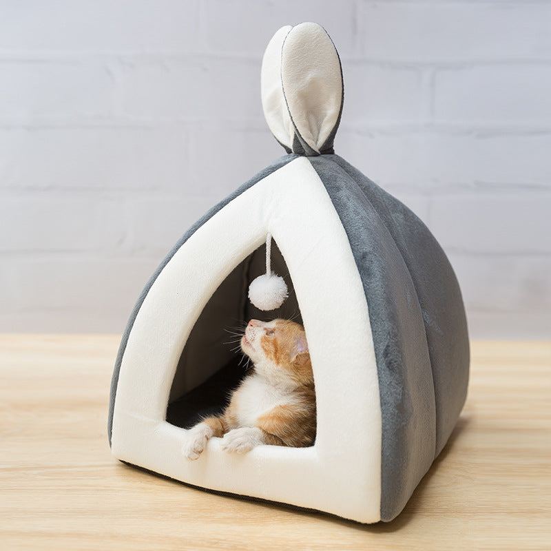 Luxury Cozy Cat Villa & Small Dog Kennel – Stylish Pet House Bed for Comfort & Play