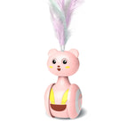 Interactive Feather Cat Toy – Rolling Teaser Ball & Wand for Hunting Play