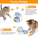 Interactive Feather Cat Toy – Rolling Teaser Ball & Wand for Hunting Play